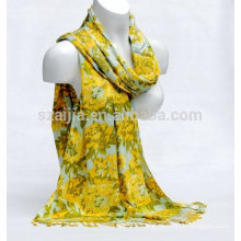 Fashion floral print viscose ladies scarf